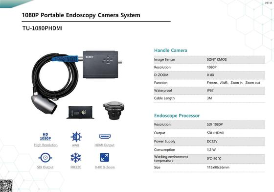 Lichtgewicht zwart USB-endoscoopcamerasysteem voor ENT-gynecologie en laparoscopie Full HD 1920x1080 pixels Hoge resolutie