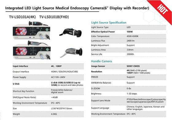 Tuyou TV-LSD101A 4K Endoscope Camera System with 6 inch Screen and 1/2.8
